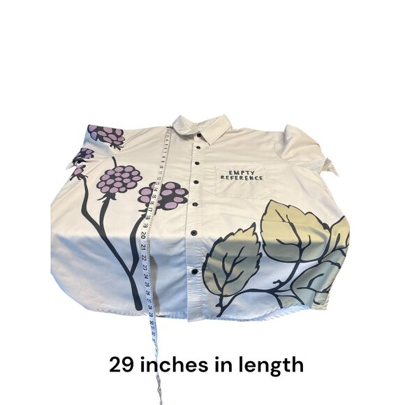 Empty Reference Womens Long Sleeve Button-Up Shirt With Graphic Floral Print - Picture 6 of 7